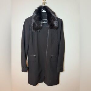 Black House White Market Black Coat w/ Removable Faux Fur Collar-‎ Size: Large
